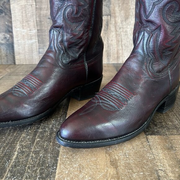 Dan Post 2112 R Black Cherry Western Cowboy Boots Mens 8.5 D - Picture 9 of 12
